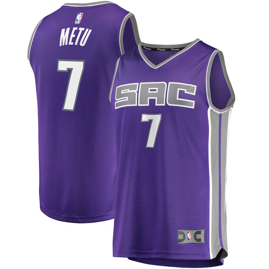 Men Sacramento Kings #7 Chimezie Metu Fanatics Branded Purple Fast Break Replica NBA Jersey